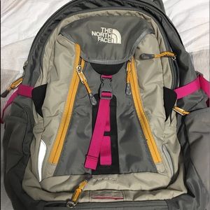 North Face Surge backpack grey/pink